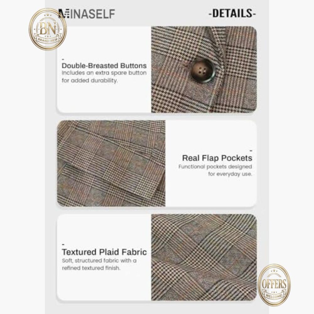 Lightweight Polyester Blend Blazer Fully Lined Bu… - image 6